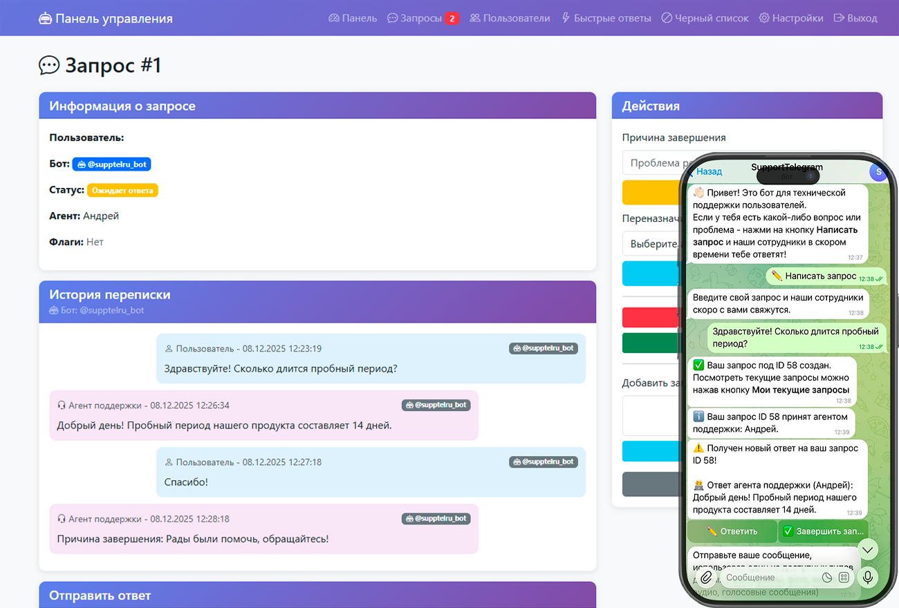 Интерфейс чата с клиентами